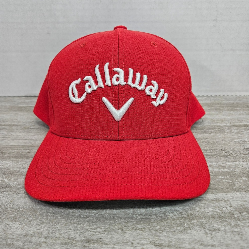 Callaway Odyssey Golf Cap Red‎ White Adjustable Performance Pro  Mens